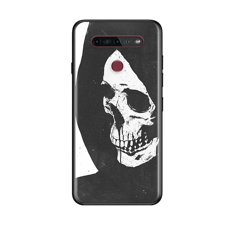 

Grim Reaper Skull Skeleton For LG G8 V30 V35 V40 V50 V60 Q60 K40S K50S K41S K51S K61 K71 K22 ThinQ 5G TPU Silicone Phone Case