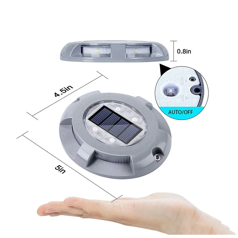 

Thrisdar Solar Powered Buried Light Outdoor Garden Lawn Pathway Underground Lamp Driveway Dock Step Sidewalk Stair Markers Light