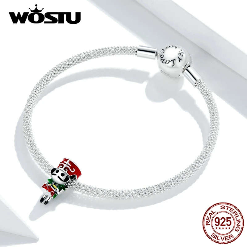 WOSTU Guard Boy Doll Charms Стерлинговое Серебро 925 пробы Мультяшные бусины подходит для