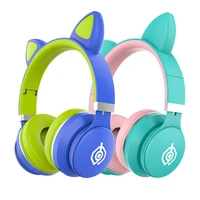 cat ear kids bluetooth headset led cute headphones gamer wireless earphones headband hifi stereo fone earbud with mic girl gift