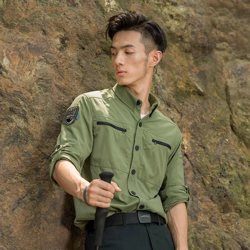 

Xiaomi ZENPH men's shirt spring and autumn outdoor quick-drying shirt special training wear-resistant breathable long sleeves.
