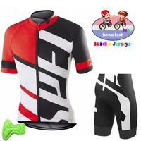 2022 baby new breathable kids new cycling jersey set shorts fluorescent pink children bike clothing boys girls summer bicycle
