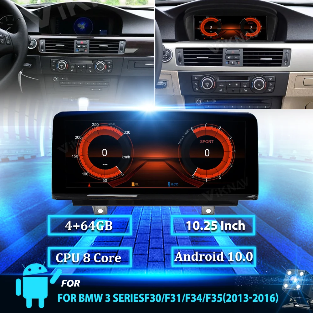 

10.25" Android 10.0 Car DVD Multimedia Player For BMW 3 SeriesF30/F31/F34/F35(2013-2016) GPS Navigation IPS Touch Screen