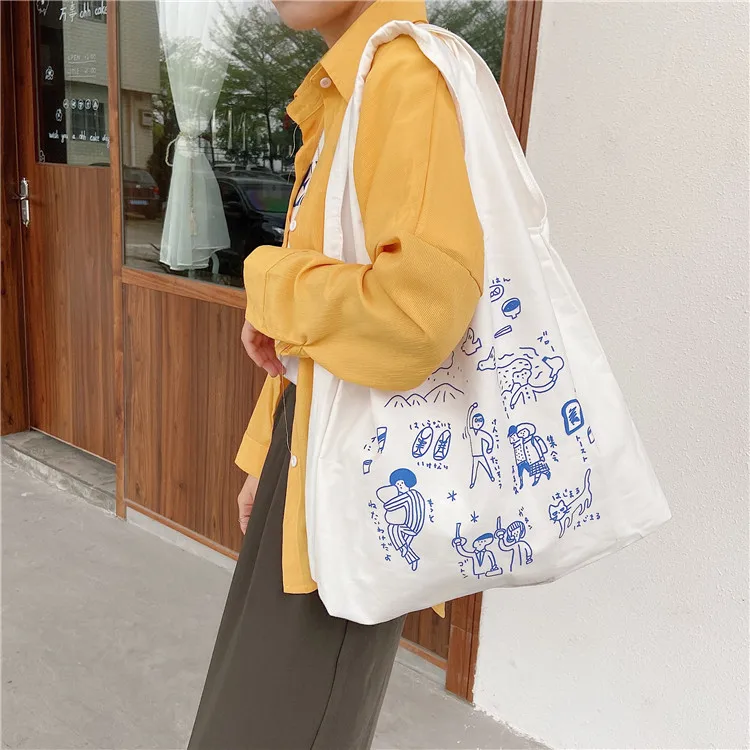 2020 новые летние холщовые сумки на плечо с принтом большая емкость сумка без маски