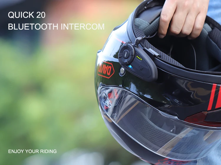 2 шт. 1200 м Quick20 мотоциклетная Интерком гарнитура Raid пара Bluetooth 4,2 с FM радио поворотный индикатор батареи для 2 всадников