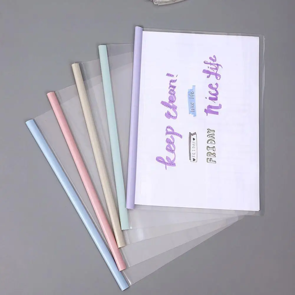 

10pcs/set A4 Morandi Color Folder Test Paper And Document Office Folder Business Rod Supplies Clamp File B8t2