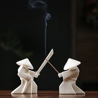 creative ceramic samurai knight dining table decoration household incense stick incense burner plate