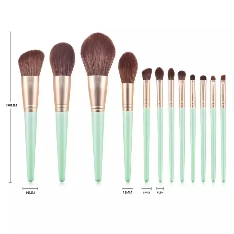 

13Pcs Professional Large Makeup Brush Powder Blush Foundation Highlighter Blend Eyeshadow Fan Brush Cosmetic Kwasten Set