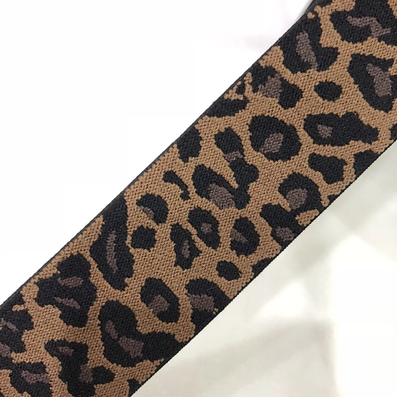 

1M 38mm Leopard Print Elastic Antiskid Ribbon Handmade Cloth Pants Hat Sewing Backpack Stripe DIY Flat Elastic Band Accessory