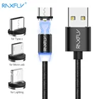 RAXFLY Магнитный кабель Micro usb type C кабель для Xiaomi Redmi Note 7 Магнитный зарядный провод Lightning-USB кабель для iPhone XS магнитный кабель магнитная зарядка кабель lightning