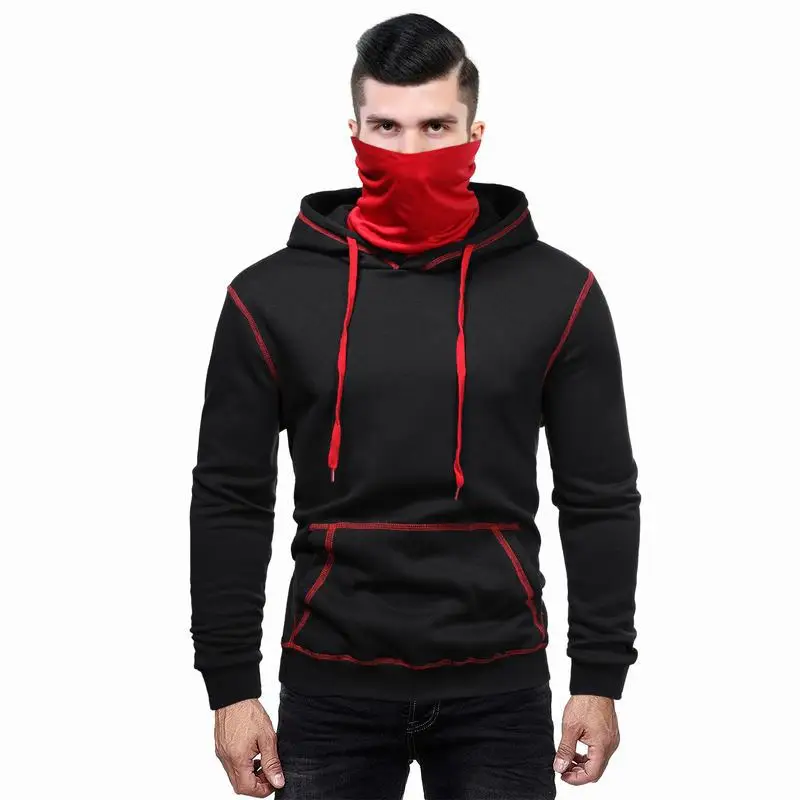 

Sweatshirts Hoodies Men High Neck Mask Mens Sweatshirt Long Sleeve Autumn Spring Casual Hoodies Top Boy Blouse Tracksuits