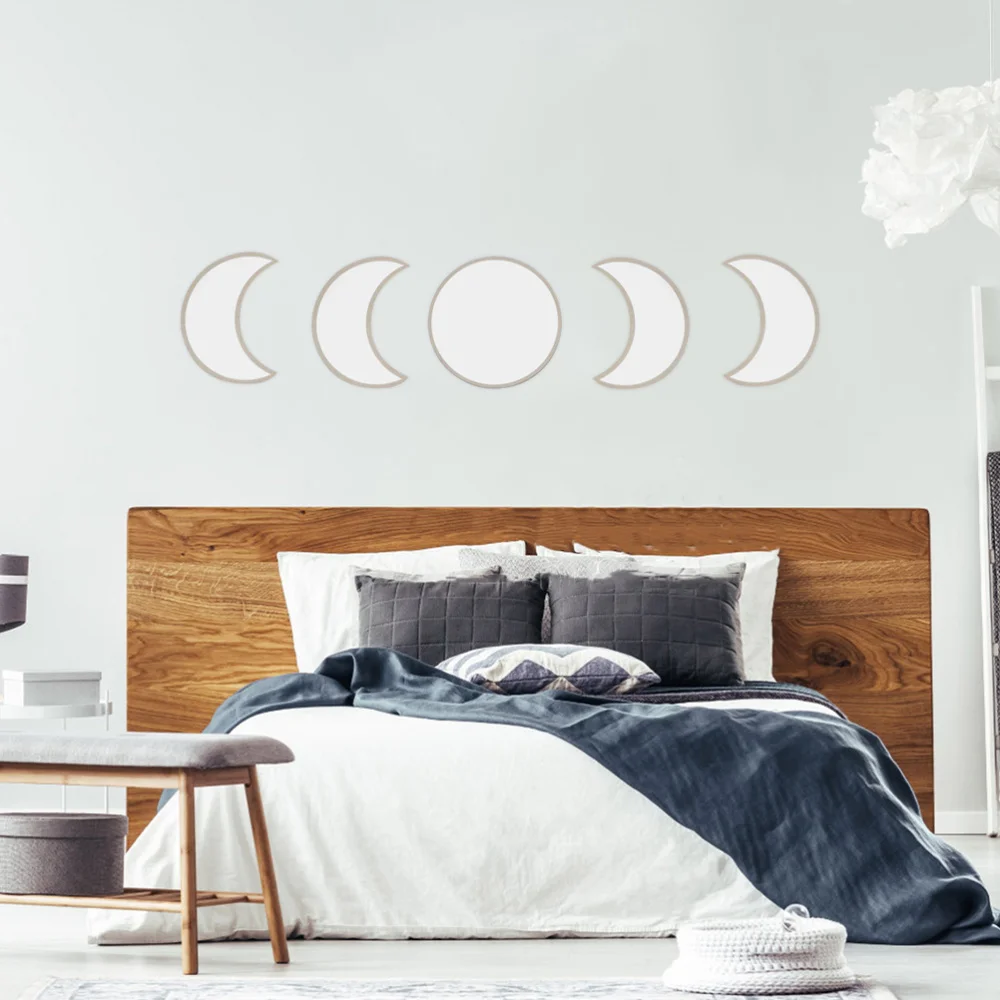

1 Set Bohemian Moon Phases Mirrors Set Acrylic Self-adhesive Mirrors Room Decor