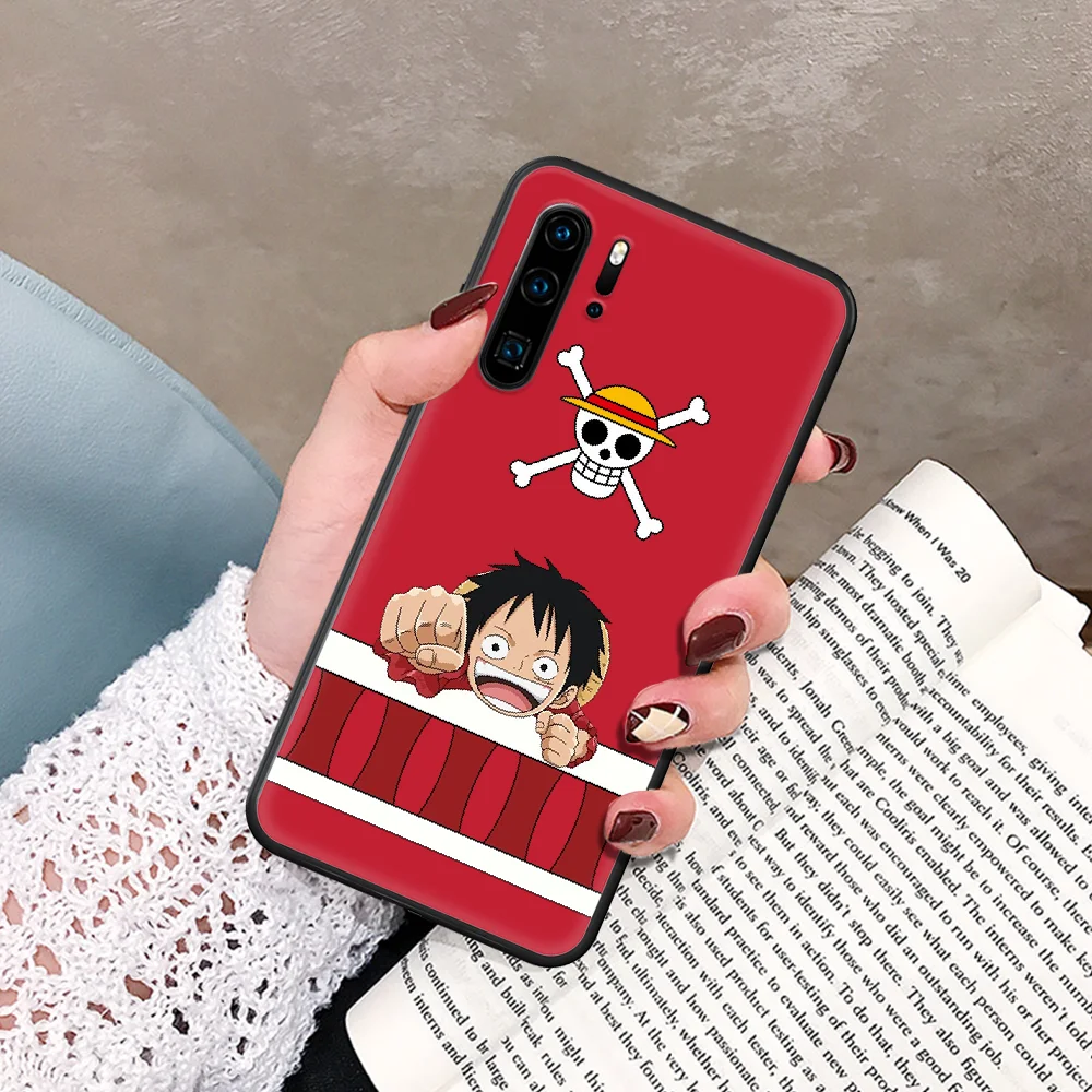 

One Piece Japan Cute Anime Luffy Phone Case For Huawei P Mate Smart 10 20 30 40 Lite Z 2019 Pro black Shell Trend Prime Tpu