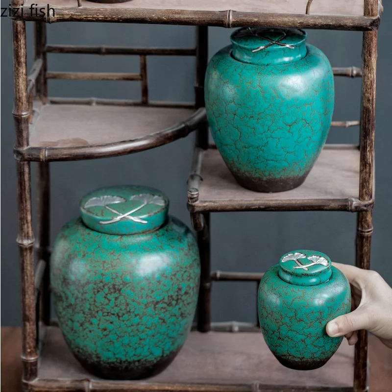 Зелёный чай герметичные может Керамика Чай Caddy коробка контейнер органайзер