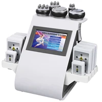 new arrival 6 in 1 40k ultrasonic cavitation vacuum radio frequency laser 8 pads lipo laser slimming machine for home use
