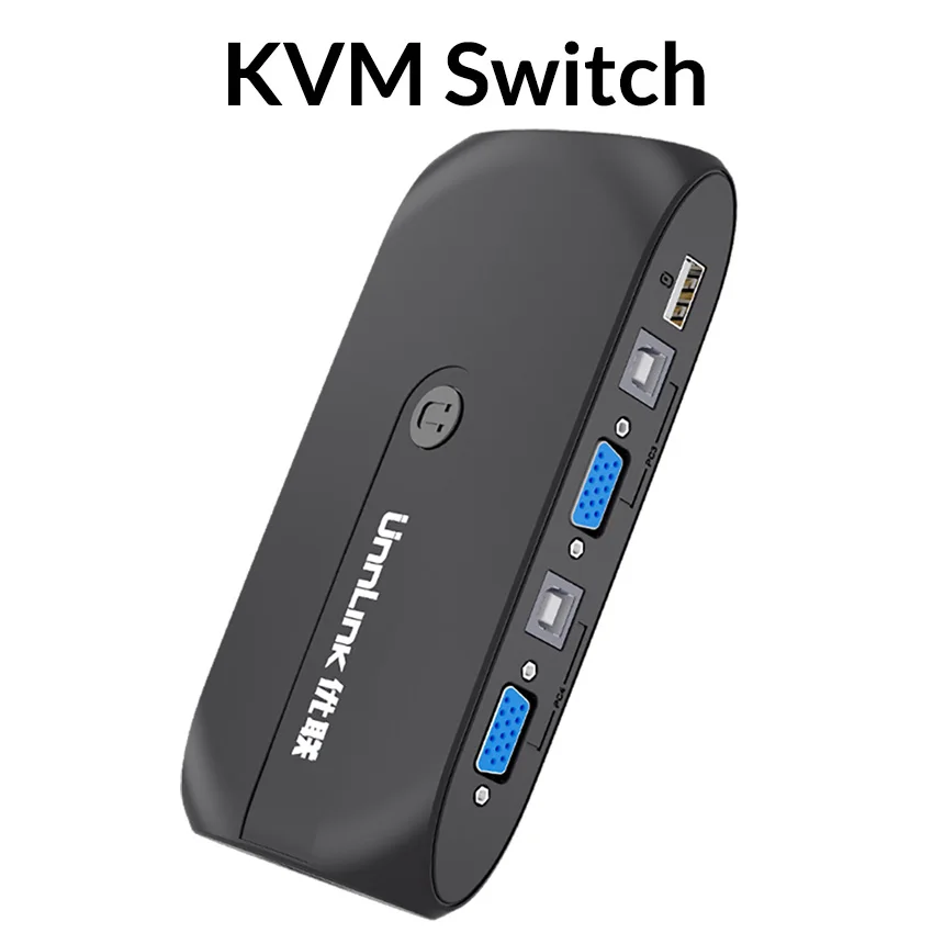 Unnlink 4X1 VGA KVM переключатель коробка Селектор с расширителем 4 порта USB 2,0 общий монитор мышь Клавиатура для 4 компьютера Ноутбуки ПК - Цвет: KVM Switch