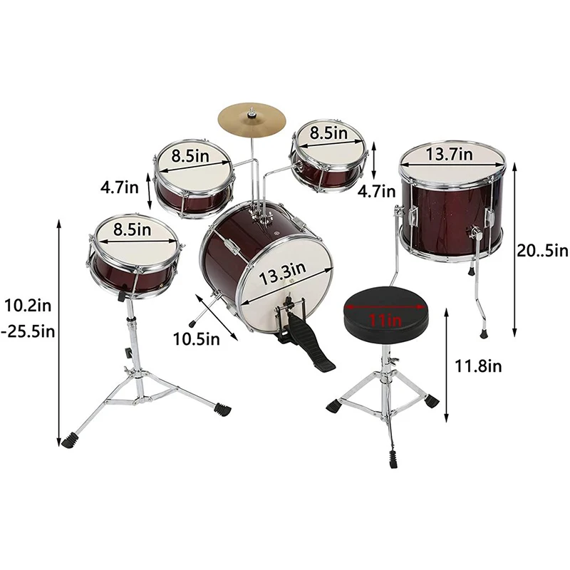 Детский барабанный набор из 5 предметов для младших музыкальных инструментов