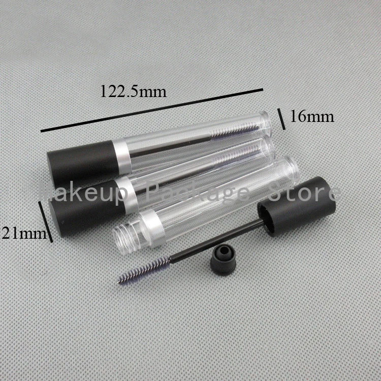 50pcs/lot 7.5ml Empty Clear Cosmetic Mascara Tube DIY 6ml Lip Gloss Bottles with Black Cover Balm Pipe Shell Travel Vials | Красота и