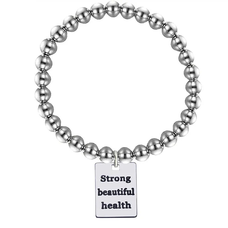 Вдохновляющие браслеты с цитатами из нержавеющей стали бусинами очаровательные