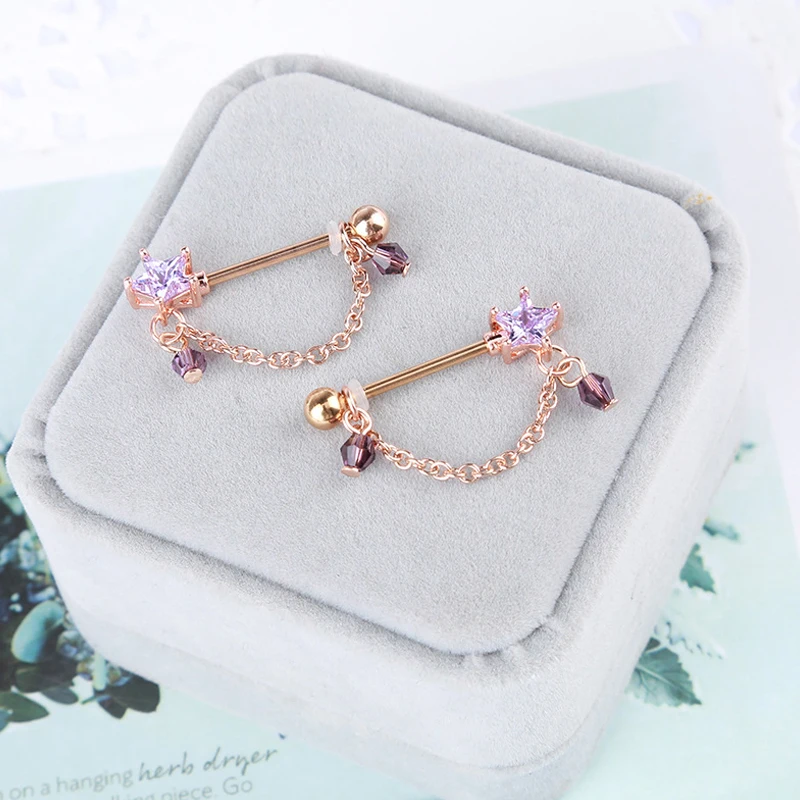 Комплект из 2 предметов модная штангой соска кольцо Бар пирсинг ювелирные