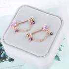 Комплект из 2 предметов, модная штангой соска кольцо Бар пирсинг, ювелирные изделия, кольца творческий Панк тела ювелирные изделия высокого качества циркон кольца с сердечками для женщин