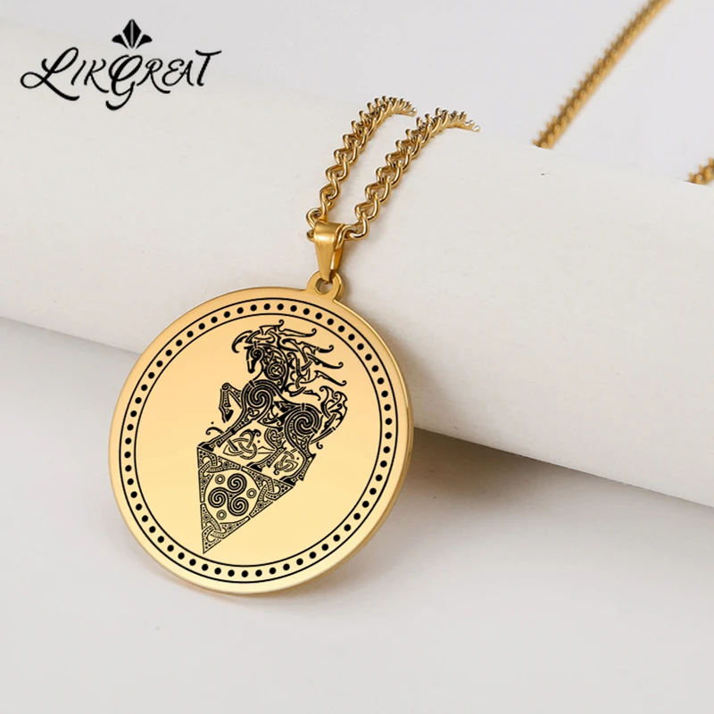 LIKGREAT Нержавеющая сталь скандинавской мифологии Viking тотемным животным Fylgja Skyrim