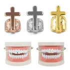 Хип-хоп золотые зубы верхние нижние решетки зубной рот Панк зубы колпачки косплевечерние украшения для зубов подарок крутой рок-рэпер зуб