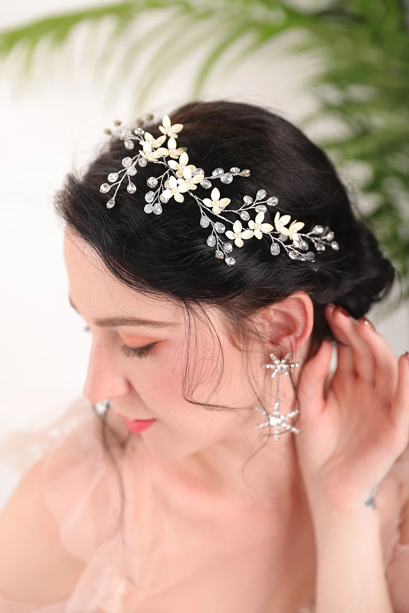 Свадебные аксессуары цветочный головной убор повязка на голову для невесты