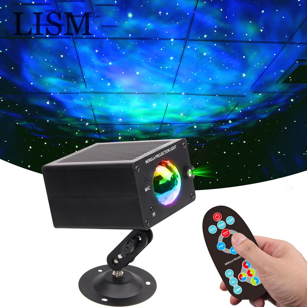 

LISM RGB LED Laser Night Light Watermark Starry Sky Projection Galaxy Projector Atmosphere Lamp with Remote Control for Children