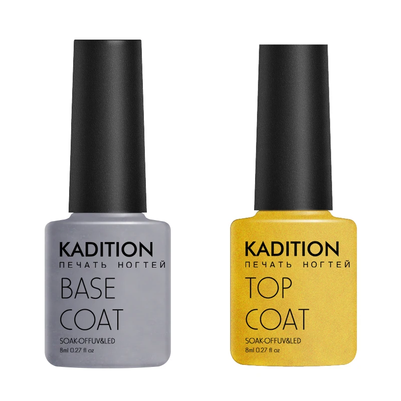 Top Coat Base Coat KADITION основа верхнее покрытие цветной дизайн ногтей Отмачивание Гель-лак Светодиодный УФ, прозрачный без липкого слоя прозрачный без вытирания Гель-лак - Цвет: Top Coat Base Coat