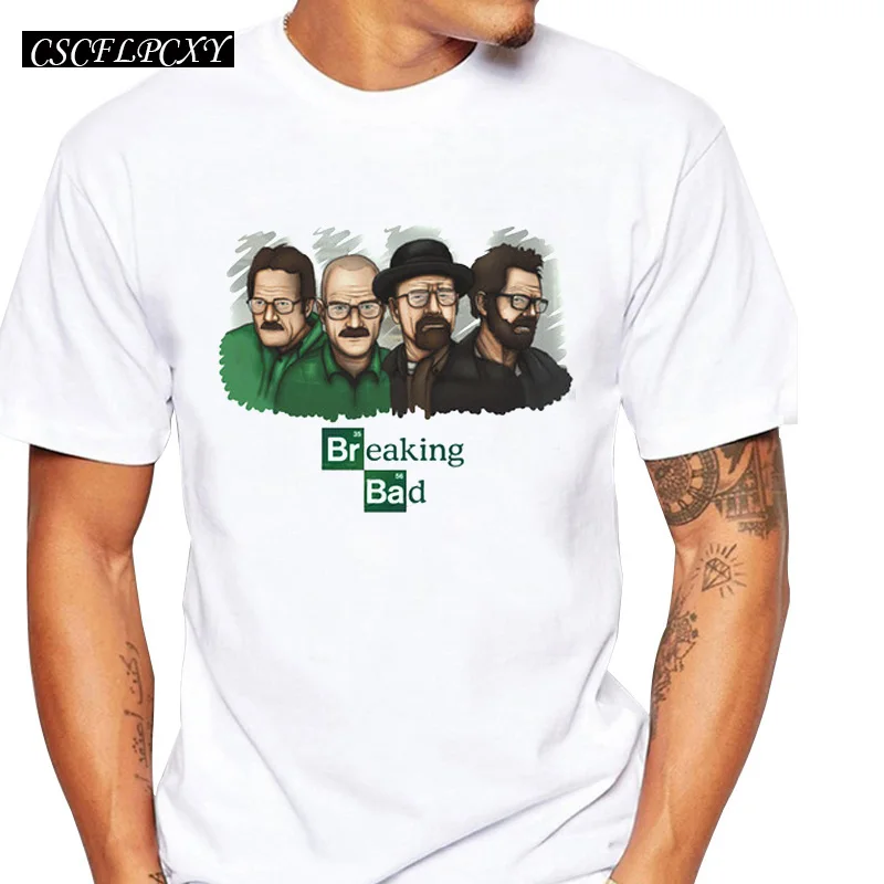 Мужская футболка с прикольными топами Let's Cook белая модным фильтром Breaking Bad TV
