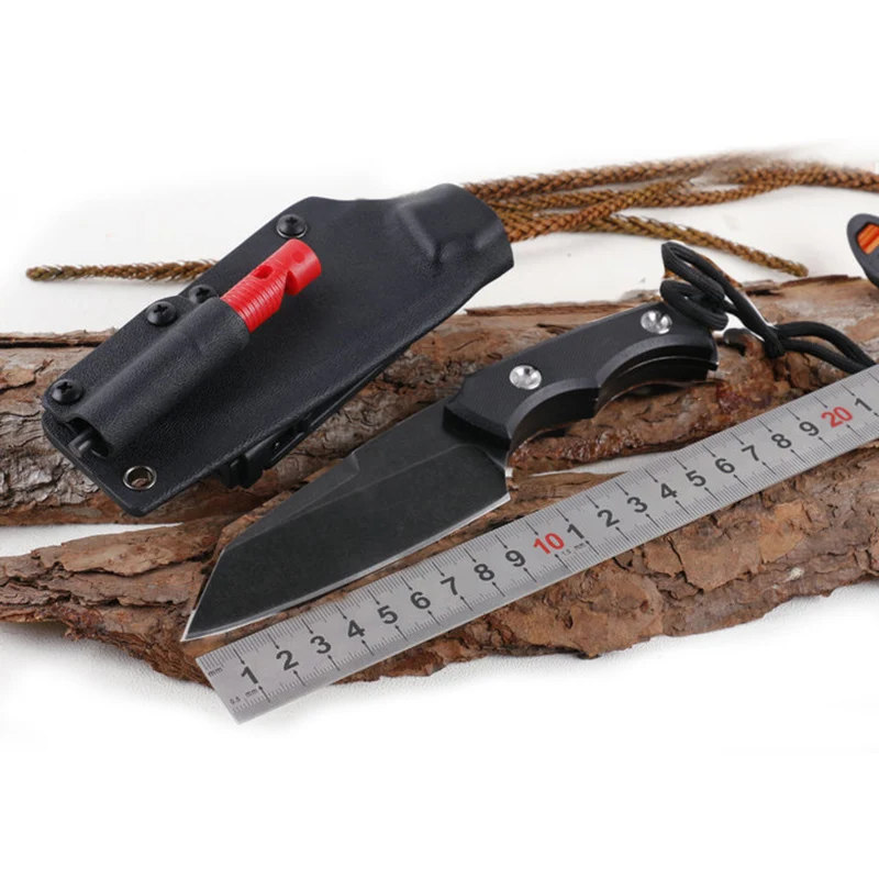 

Free shipping Fixed Blade Knife D2 Steel Straight Knife Tactical Hunting Knife High density G10 Handle