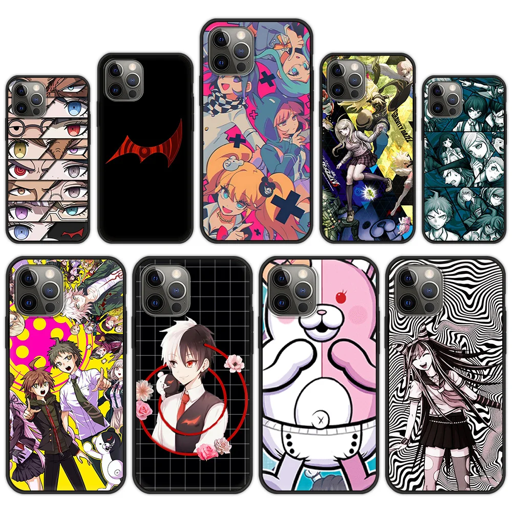 

Anime Dangan Ronpa Danganronpa V2 Case For iPhone 13 11 12 Pro Max 7 8 Plus SE 2020 X XR XS Luxury Soft Phone Case Black Cover