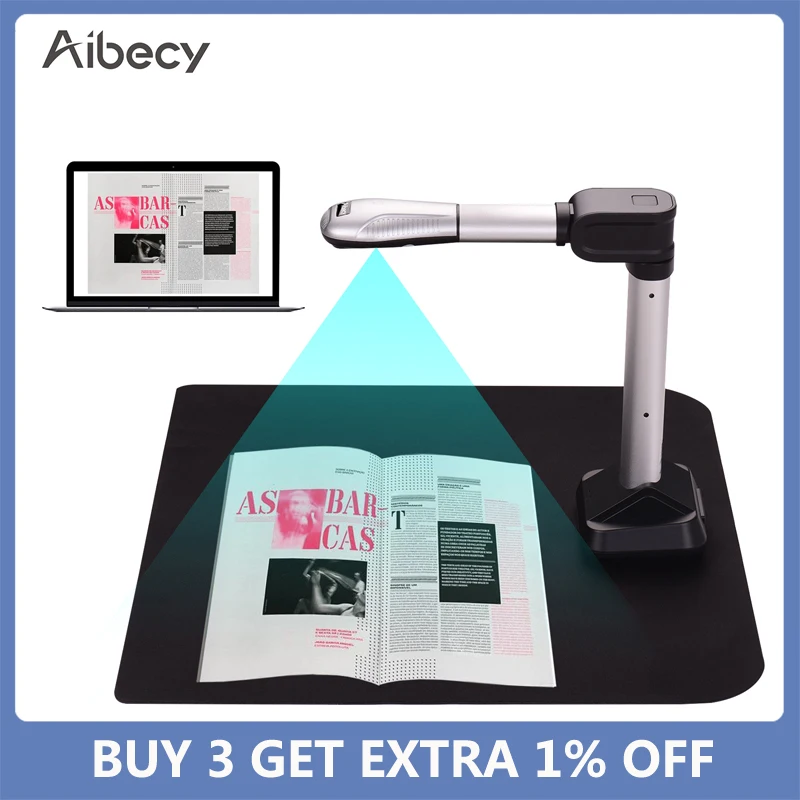 

Aibecy сканер USB Document Camera Scanner Capture Size A3 16 Mega-pixels High Speed Scanner with LED Light for ID Cards Passport