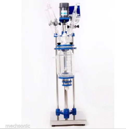 Цифровой дисплей 2л химический лабораторный кожух стеклянный реакторный сосуд