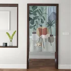 Ткань дверной занавес Noren, занавеска для кухни, спальни, отеля, домашний декор, мультяшная девушка, картина маслом, Короткая занавеска на заказ