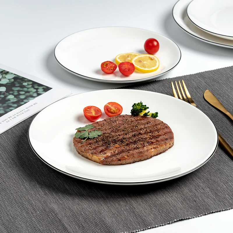 

White Ceramic Dinner Plates Serving Cake Kitchen Pasta Steak Dessert Sushi Plate Dishes Coffee Tables Vajilla Dinnerware 60