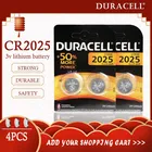 Кнопочные элементы DURACELL CR2025, 4 шт., Литиевые Батарейки 3 в для часов, игрушек, компьютера, калькулятора, управления DLCR 2025, оригинал