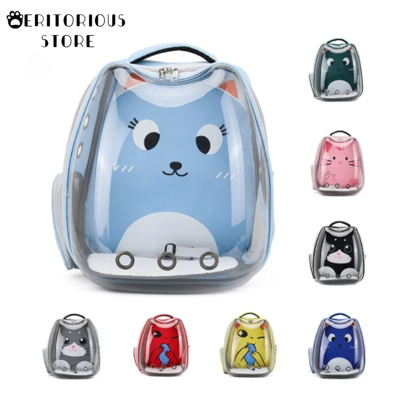 

Сумка-переноска с кошачьими ушками, Воздухопроницаемый рюкзак для переноски маленьких собак и кошек в виде капсулы для путешествий, сумка д...