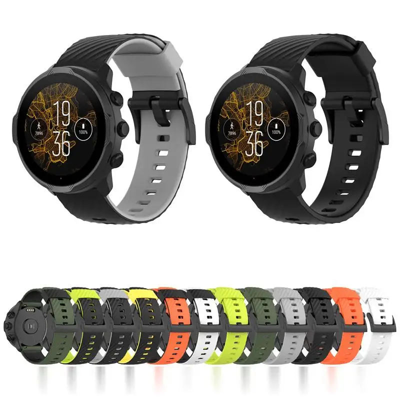 

For Suunto 7/Suunto 9 Replacement Wristband Soft Silicone Sports Watch Strap For Suunto 9 Baro/9 Spartan/9 GPS Watch Band