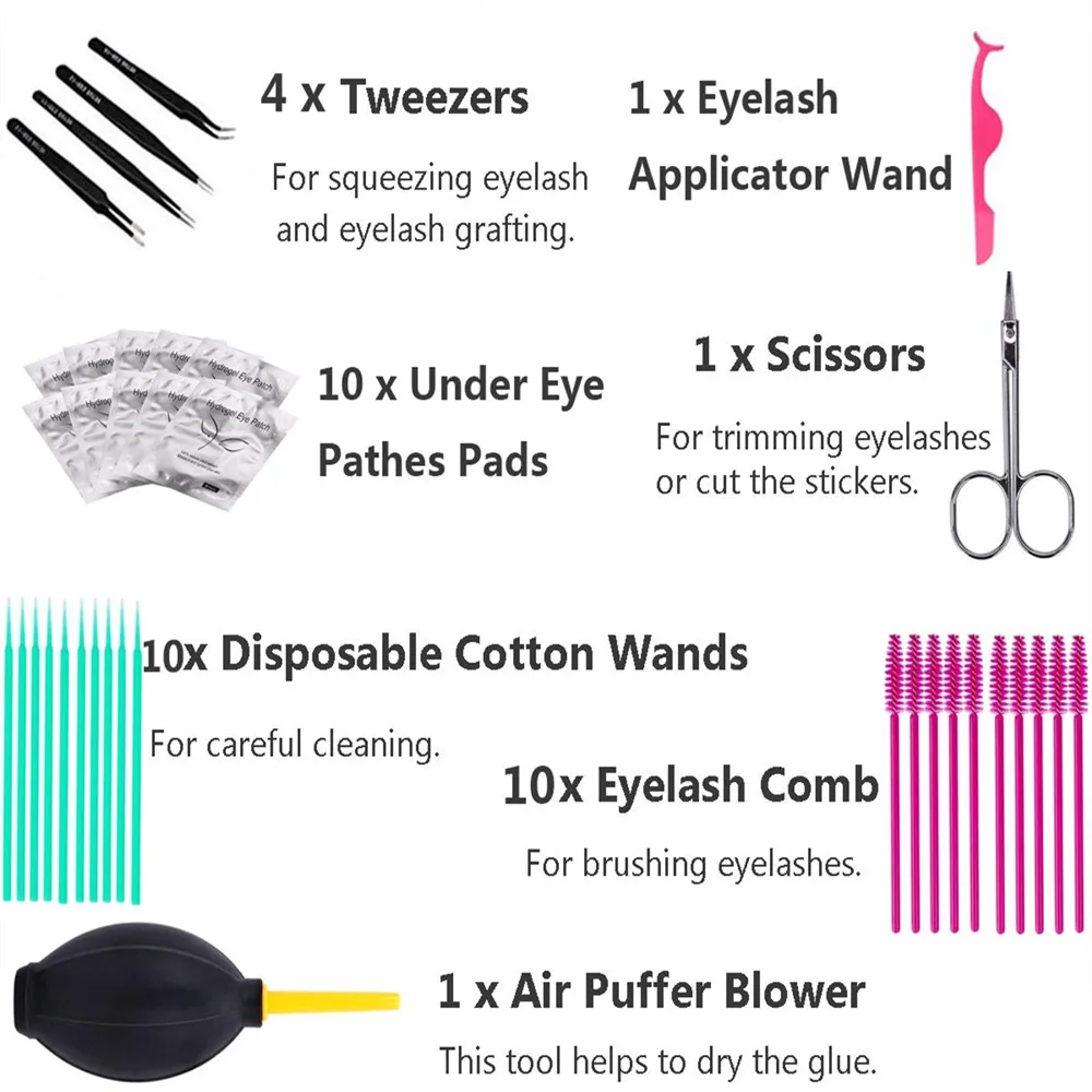 

21pcs Eyelashes Extension Practice Exercise Set False Eyelash Mannequin Head Set Grafting Eyelash Tools Kit