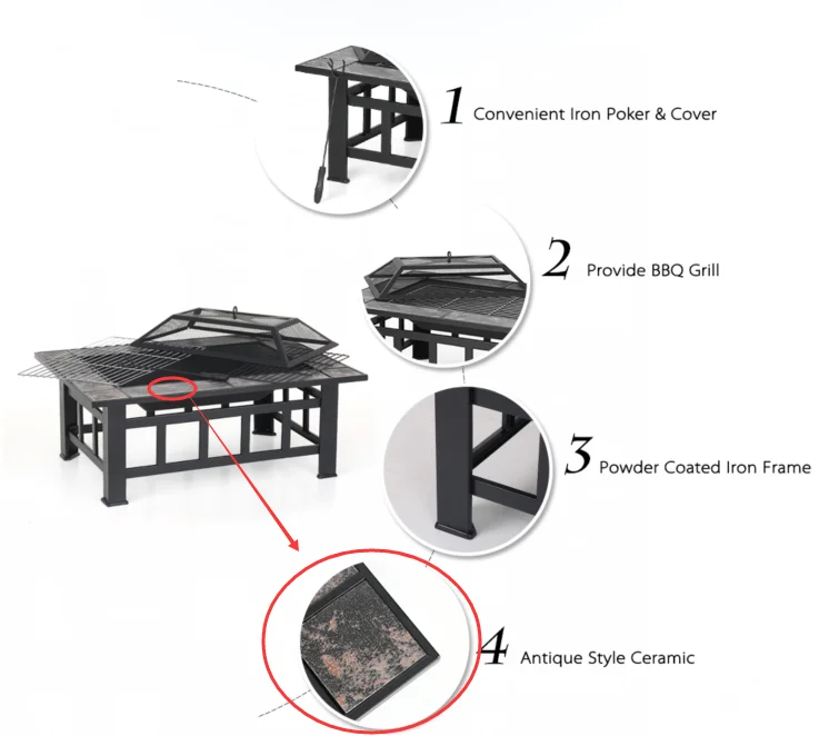 Металлический гриль для барбекю на открытом воздухе Рождественская жаровня