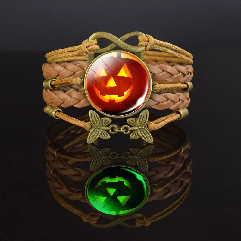 Женский кожаный браслет ручной работы в стиле стимпанк на Хэллоуин | Украшения и