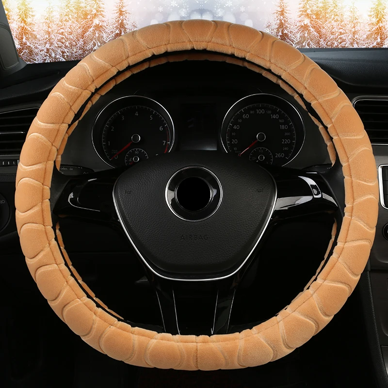 Зимняя плюшевая крышка рулевого колеса для Polo sedan Golf 3 4 5 6 7 Jetta Passat Touran Touareg Phaeton Scirocco автомобильные аксессуары