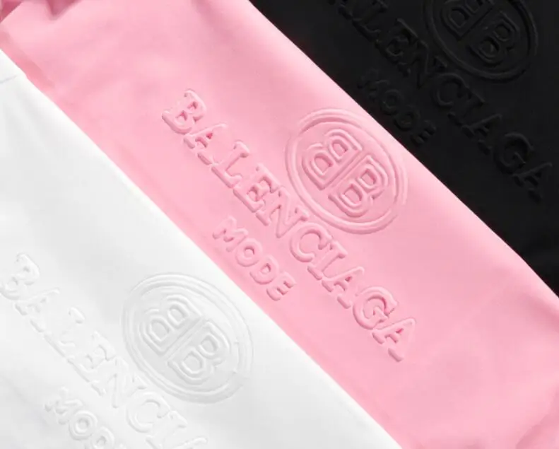 

Early spring three-dimensional embossed short-sleeved couple luxury high-quality T-shirt limited edition all-match T-shirt