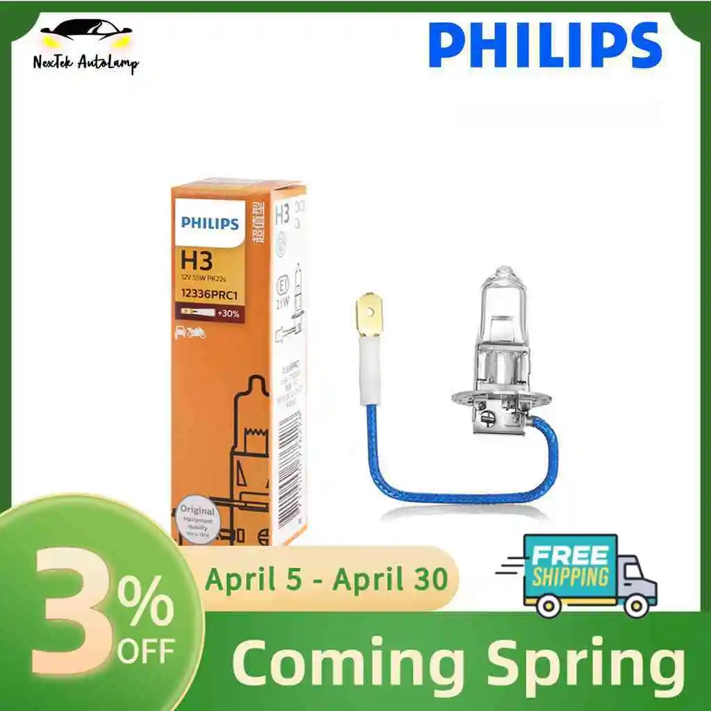 

Philips Original Standard Bulb H3 12V 55W +30% 12336PR Car Headlight Standard Bulb Halogen Lamp (1 Bulb)