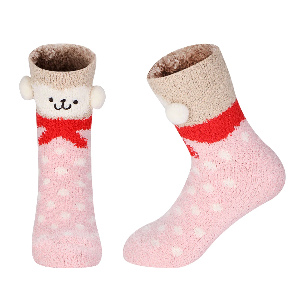 

Funny Sock Kawaii Socks Women Cute Cartoon Animal Ladies Floor Slippers Winter Warm Plush Fuzzy Comfy Design Socks 2022 New
