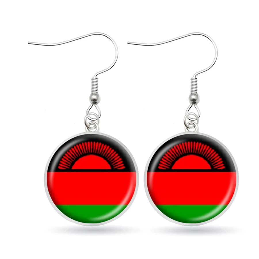 National Flag Earrings Benin Niger Chad Gabon Angola Zambia Namibia Comoros Swaziland COD Mauritius Dangle Jewelry | Украшения и