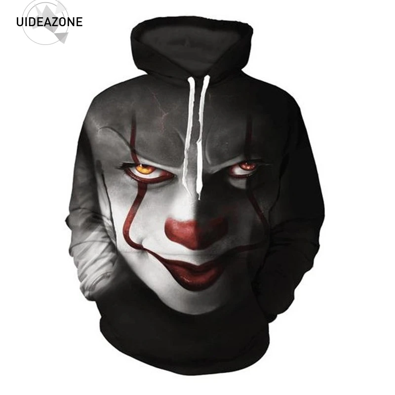 Pennywise 3D клоун ледяной Череп Толстовка для мужчин и женщин пуловер Толстовка Топ Sudadera Hombre повседневная спортивная одежда спортивный костюм евро размер