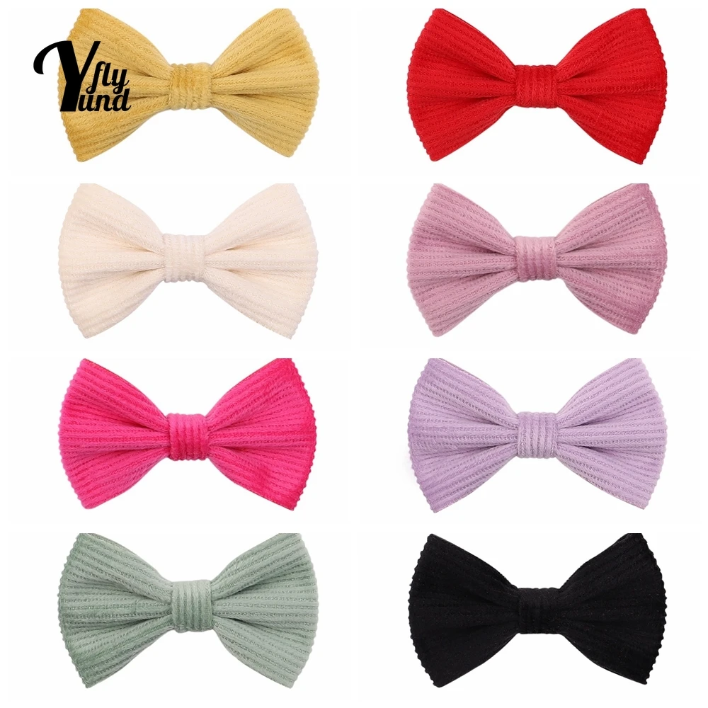 

Модная заколка для волос Yundfly с челкой для маленьких девочек, однотонные зажимы для волос ручной работы с бантом для младенцев, инструменты для творчества, детские головные уборы, фото реквизит